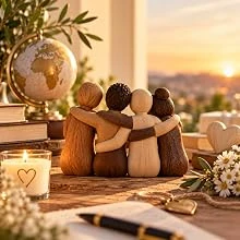 Des figurines enlacées symbolisent les liens humains